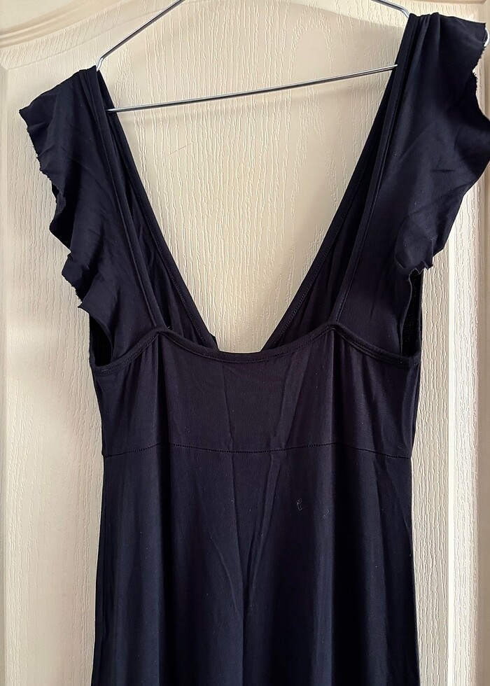 Siyah Volanlı Elbise S beden - Görsel 4