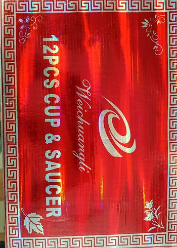 Gri Desenli Beyaz Porselen Fincan Takımı - Görsel 3