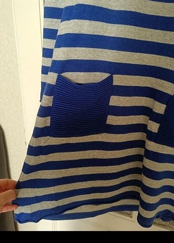 Mavi ve Gri Çizgili tunik - Görsel 4