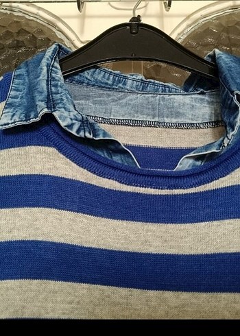 Mavi ve Gri Çizgili tunik - Görsel 5