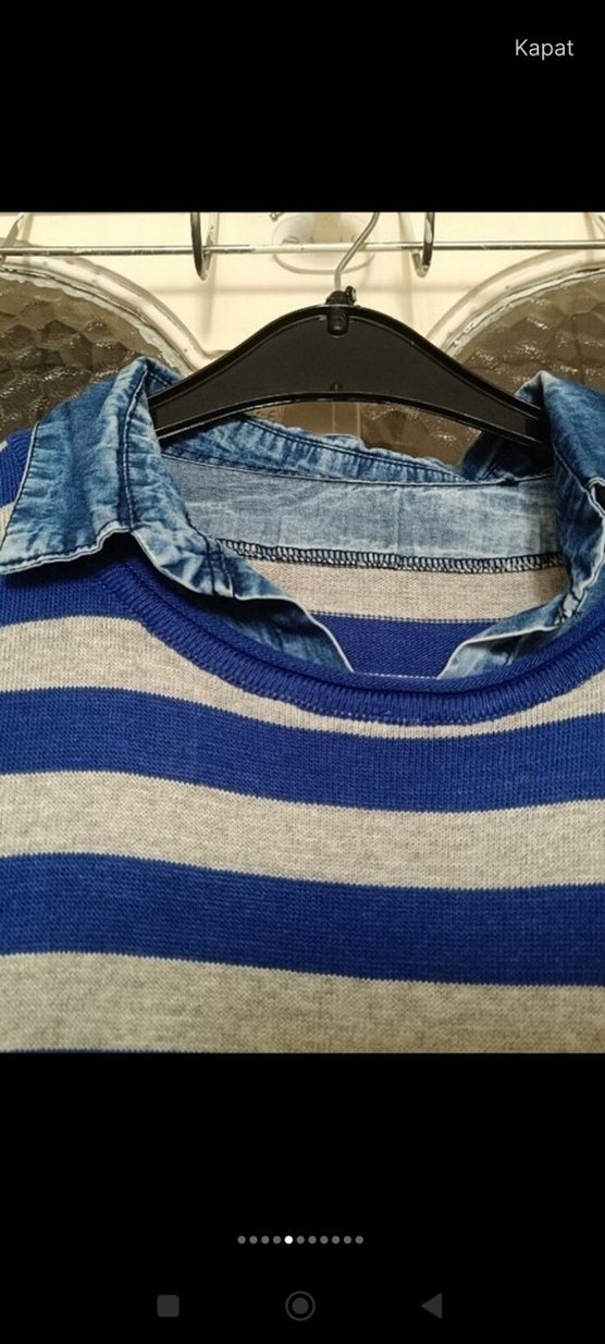 Mavi ve Gri Çizgili tunik - Görsel 5