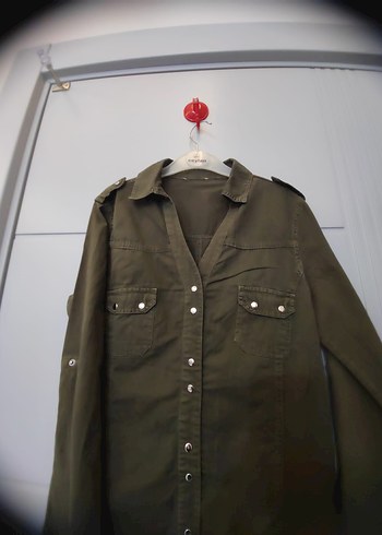 Düğmeli  Keten Gömlek - Görsel 4