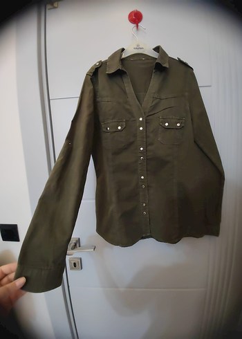 Düğmeli  Keten Gömlek - Görsel 2