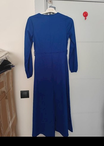 Kemerli Kırmızı Uzun Elbise - Görsel 2