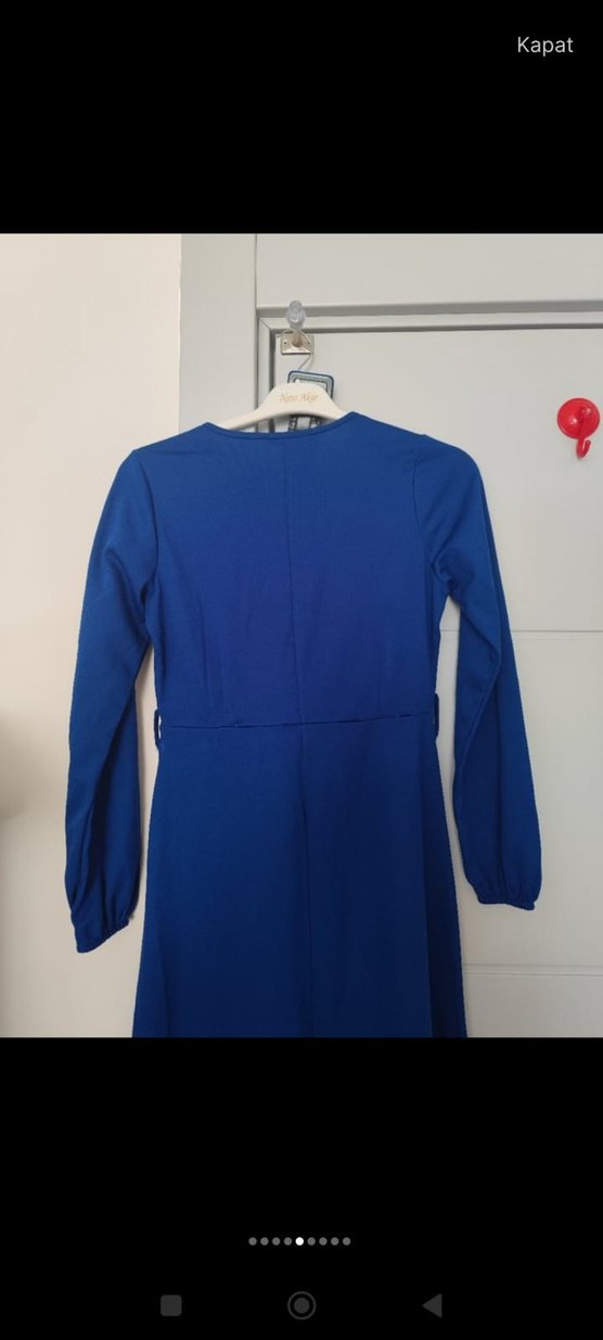 Kemerli Kırmızı Uzun Elbise - Görsel 5