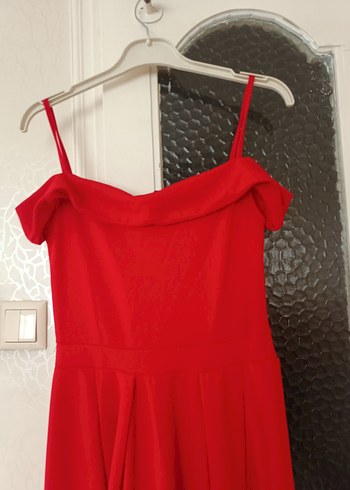 Kırmızı Uzun Kadın Abiye - Görsel 5