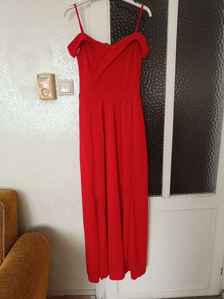 Kırmızı Uzun Kadın Abiye - Görsel 3