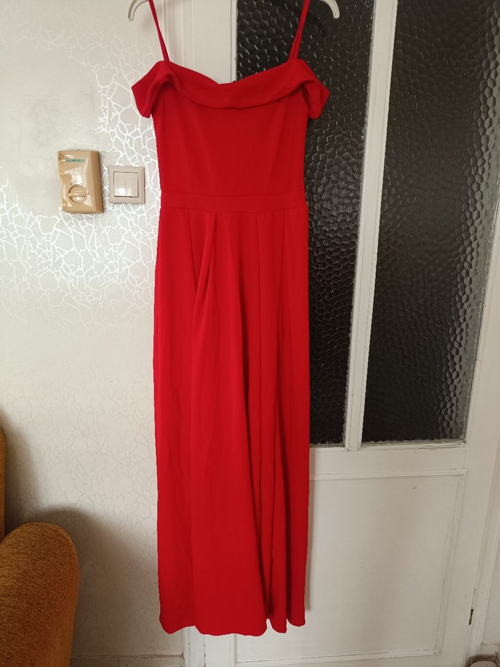 Kırmızı Uzun Kadın Abiye - Görsel 4