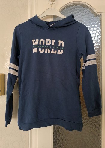 Erkek Çocuk Kapüşonlu Sweatshirt Mavi - Görsel 2