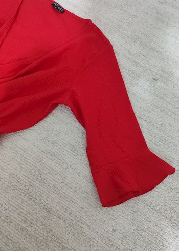 Kırmızı V Yakalı Midi  Elbise - Görsel 2