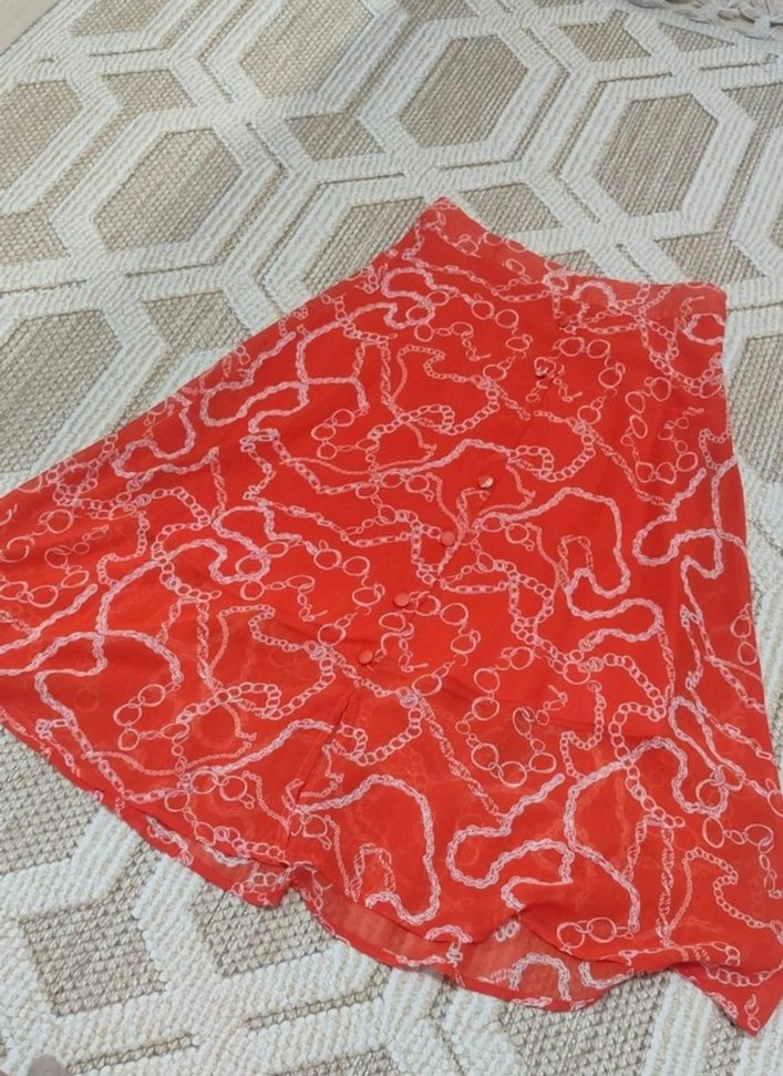 desenli kiremit rengi midi boy Hanım kız Eteği;) - Görsel 3