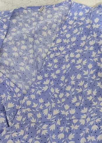 Mor V Yaka Uzun Bohem Elbise - Görsel 3