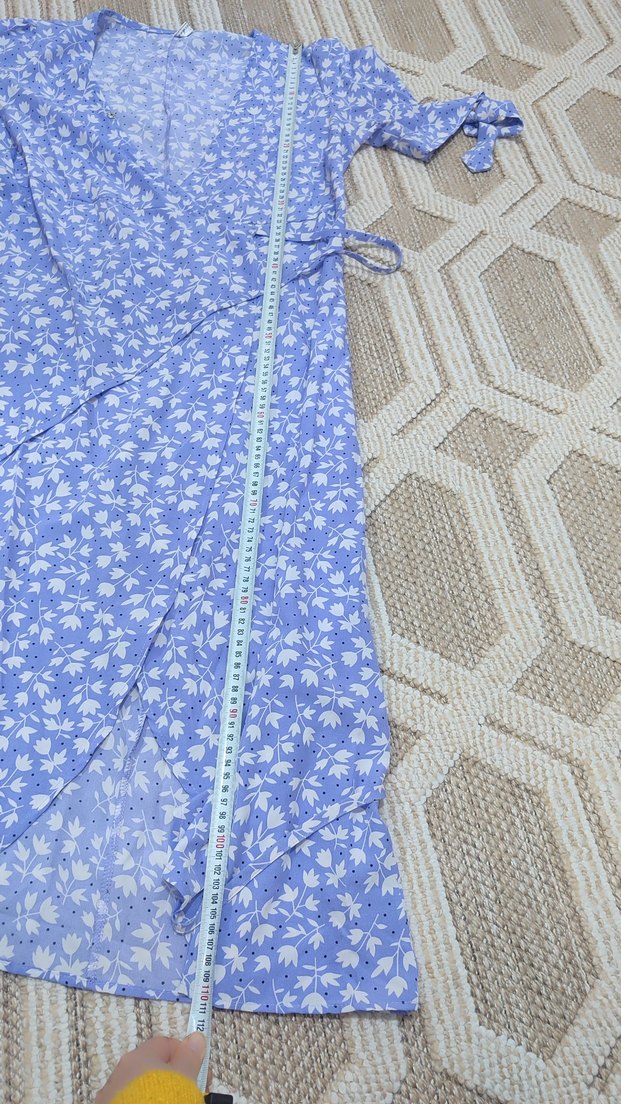 Mor V Yaka Uzun Bohem Elbise - Görsel 5