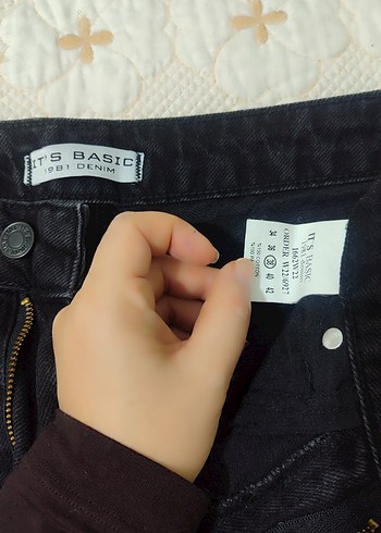 Siyah Yüksek bel siyah kot pantolon - Görsel 3