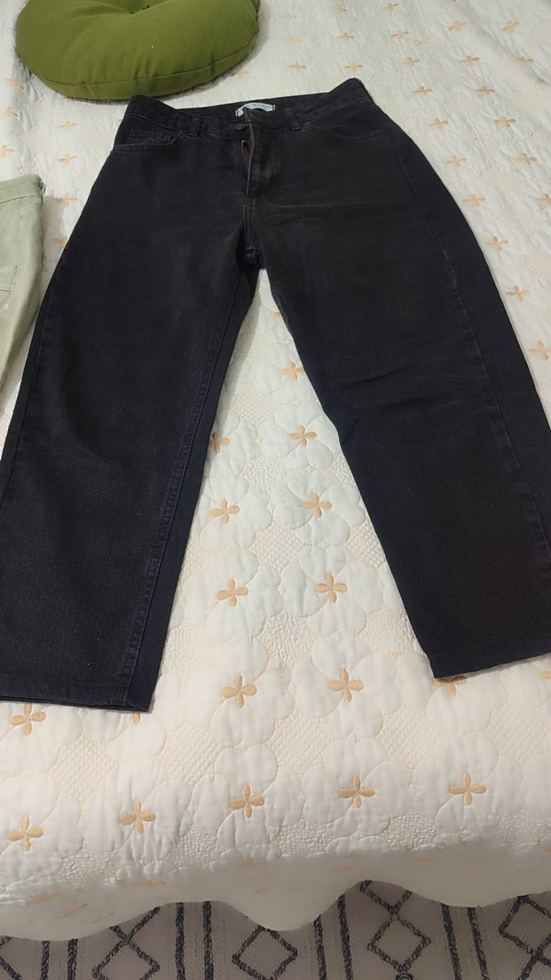 Siyah Yüksek bel siyah kot pantolon - Görsel 4