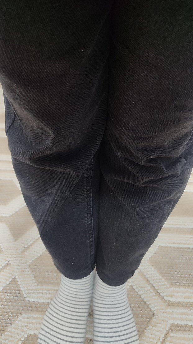 Siyah Yüksek bel siyah kot pantolon - Görsel 2