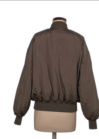 Gri Rahat Kesim Fermuarlı Kadın Ceket - Görsel 3