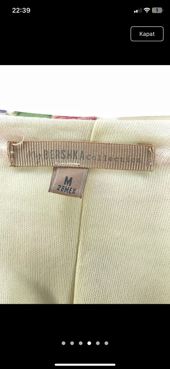 Bej Çiçek Desenli Askısız Midi Elbise - Görsel 4