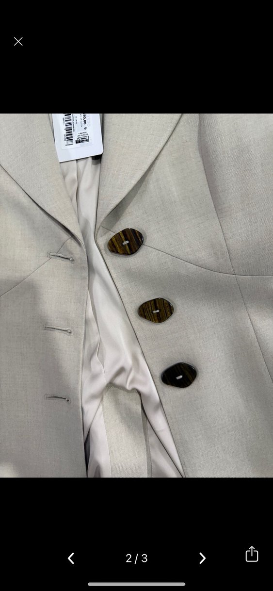 Gizia Bej Düğmeli Kadın Blazer Ceket - Görsel 2