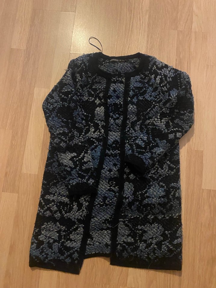 Bohem Tarzı Yılan Desenli Uzun Hırka - Görsel 3