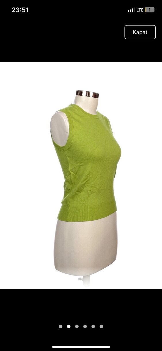 Kolsuz Yeşil Pamuklu Kadın Bluz - Görsel 2