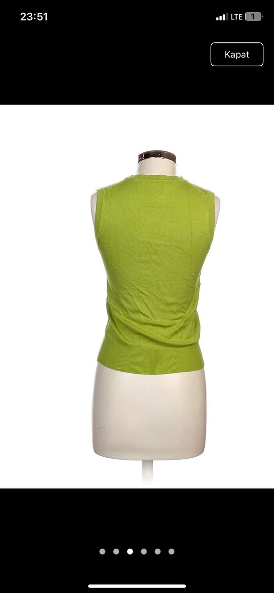 Kolsuz Yeşil Pamuklu Kadın Bluz - Görsel 3