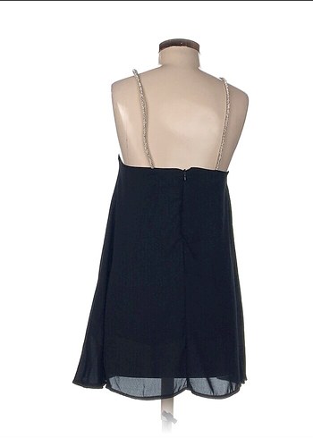 Zara Siyah Drapeli Halter Yaka Midi Bluz