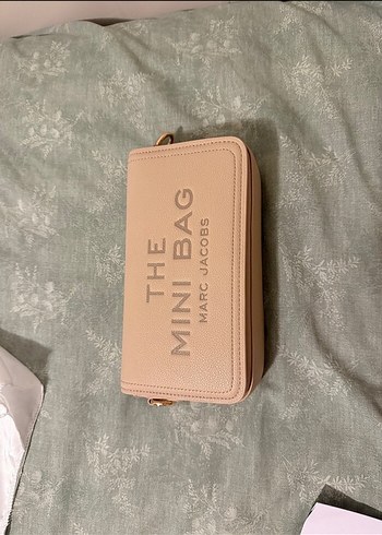 Bej Deri Fermuarlı Kadın Clutch Çanta