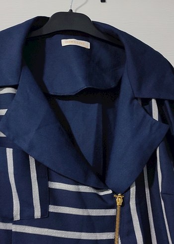 Çizgili Lacivert Elbise - Görsel 2