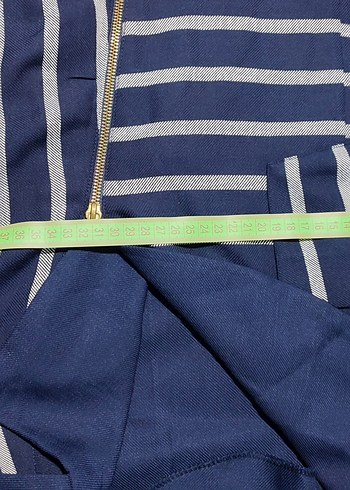 Çizgili Lacivert Elbise - Görsel 4