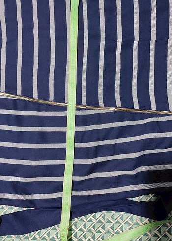 Çizgili Lacivert Elbise - Görsel 6