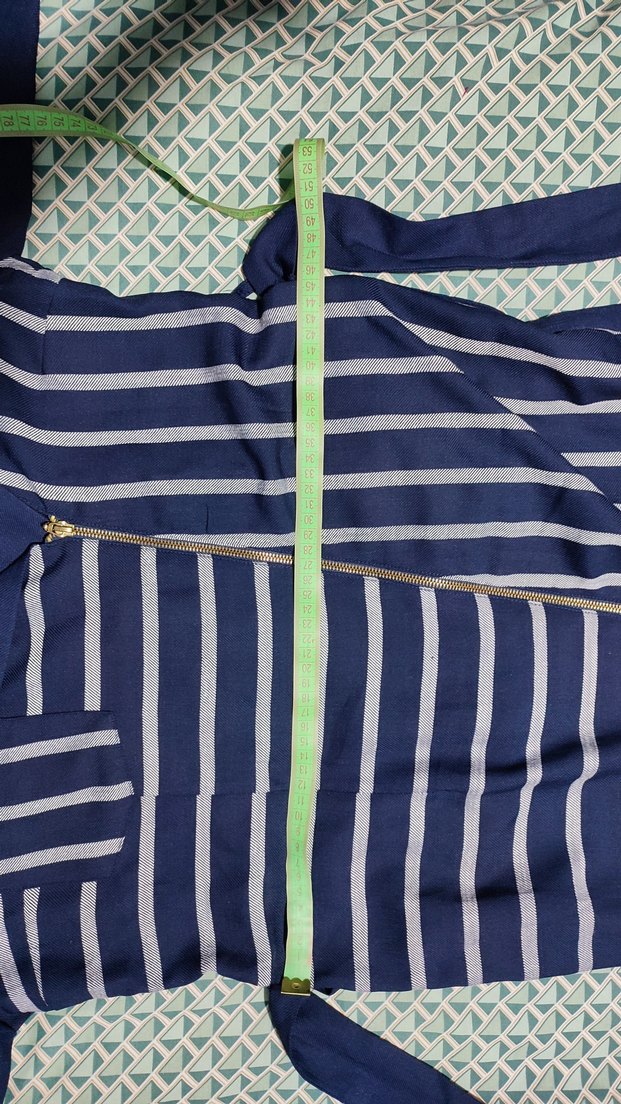 Çizgili Lacivert Elbise - Görsel 5