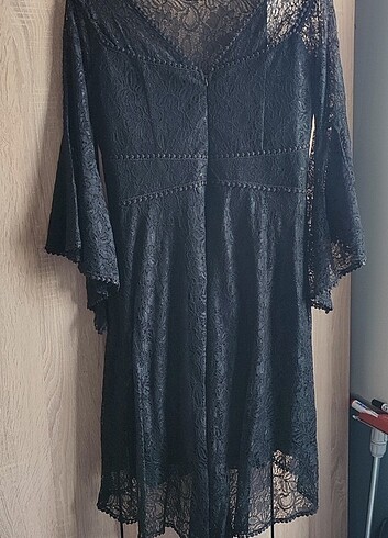 xl Beden Siyah nakışlı elbise