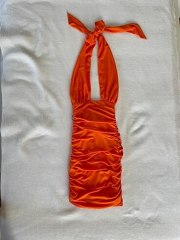 Zara Turuncu Mini Elbise