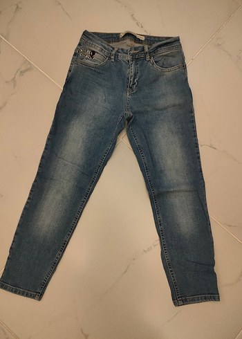 Gri Mavi Rahat Kesim Kadın Denim Jean