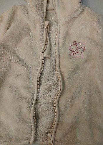 Nakışlı Krem Peluş Kız Bebek Tulumu - Görsel 5