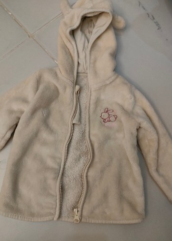 Nakışlı Krem Peluş Kız Bebek Tulumu - Görsel 3