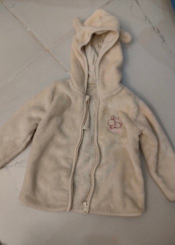 Nakışlı Krem Peluş Kız Bebek Tulumu - Görsel 4