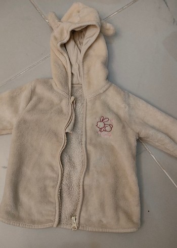 Nakışlı Krem Peluş Kız Bebek Tulumu - Görsel 6