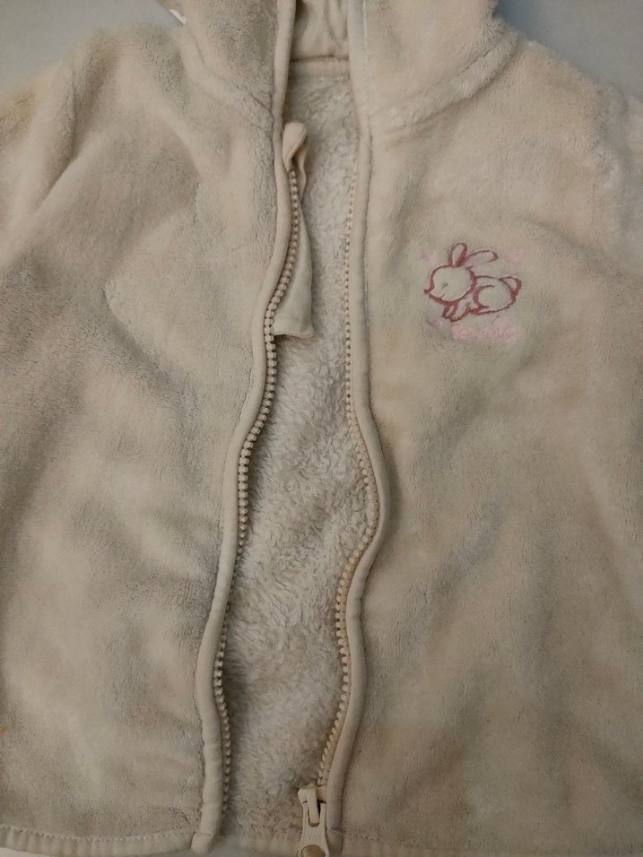 Nakışlı Krem Peluş Kız Bebek Tulumu - Görsel 5