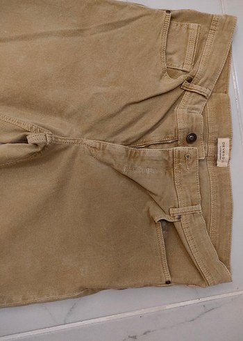 44 Beden Bej Süet Erkek Pantolon - Regular Fit