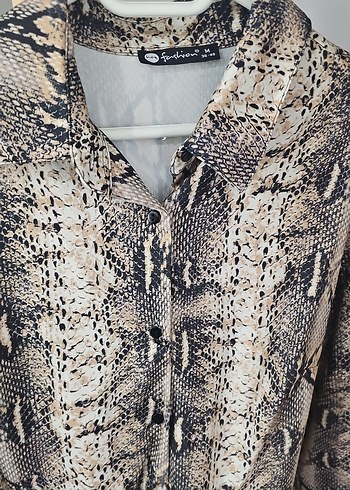 Yılan Desenli Uzun Hamile Kabanı - Görsel 9