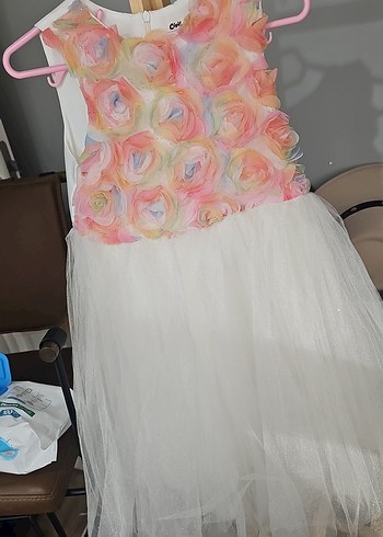 Çok Renkli Kız Elbisesi Fırfırlı Detaylı - Görsel 7
