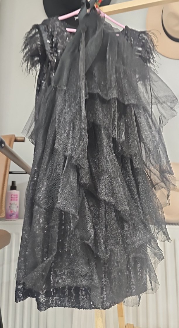 Gri Volanlı Uzun cocuk Elbisesi - Görsel 2