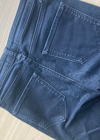 Lacivert Dar Kesim Midi Kadın Kot Pantolon - Görsel 4