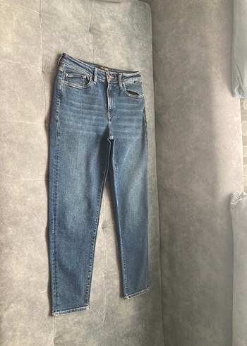 Günlük Mavi Kadın Denim Pantolon mavi jeans mom jean