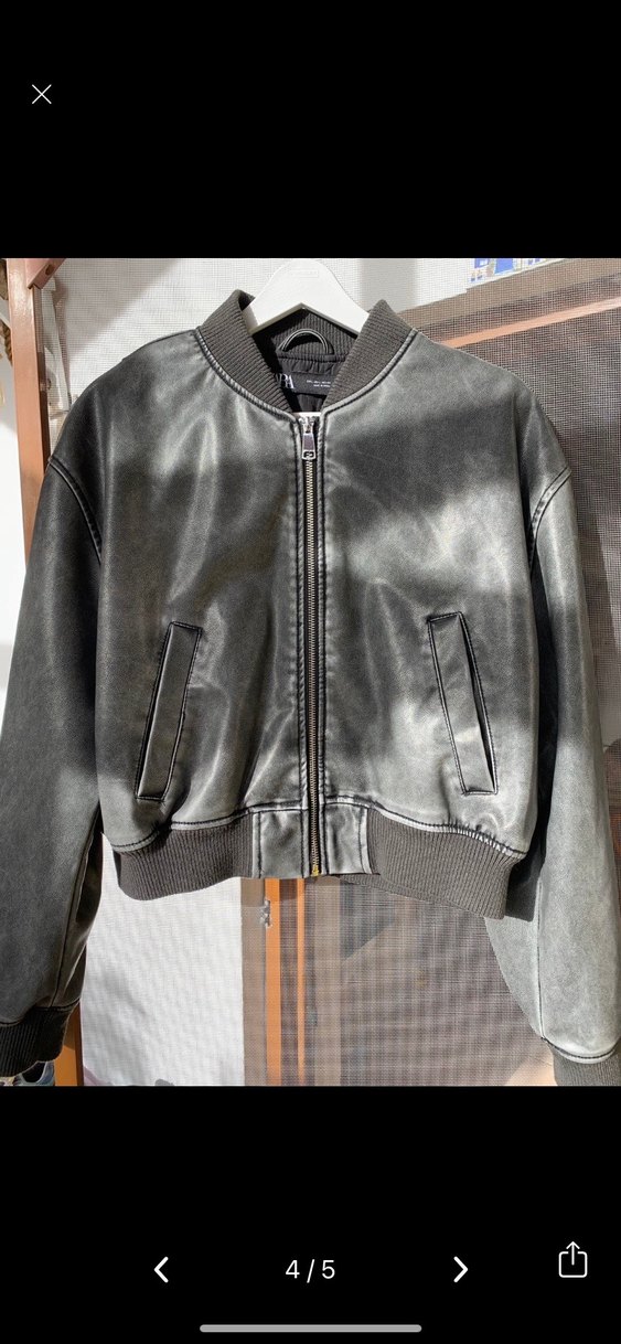 Siyah Deri Kemerli Yüksek Yakalı Kadın Ceket - Görsel 3