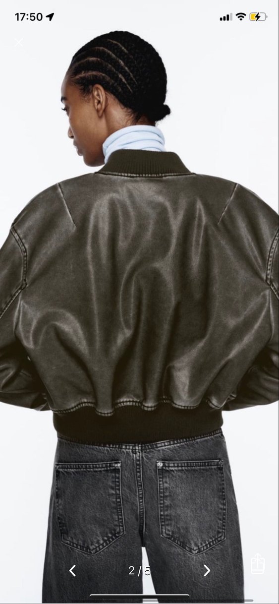 Siyah Deri Kemerli Yüksek Yakalı Kadın Ceket - Görsel 2