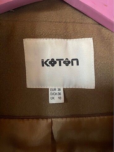 s Beden camel Renk Koton Kaşe Kaban