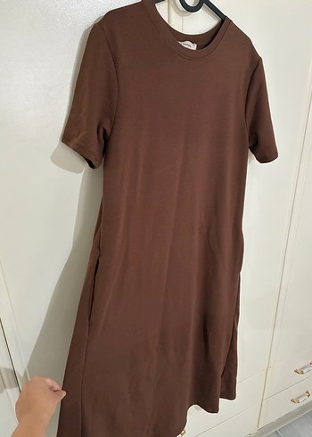 xl Beden kahverengi Renk Kahverengi Midi Kadın Triko Elbise
